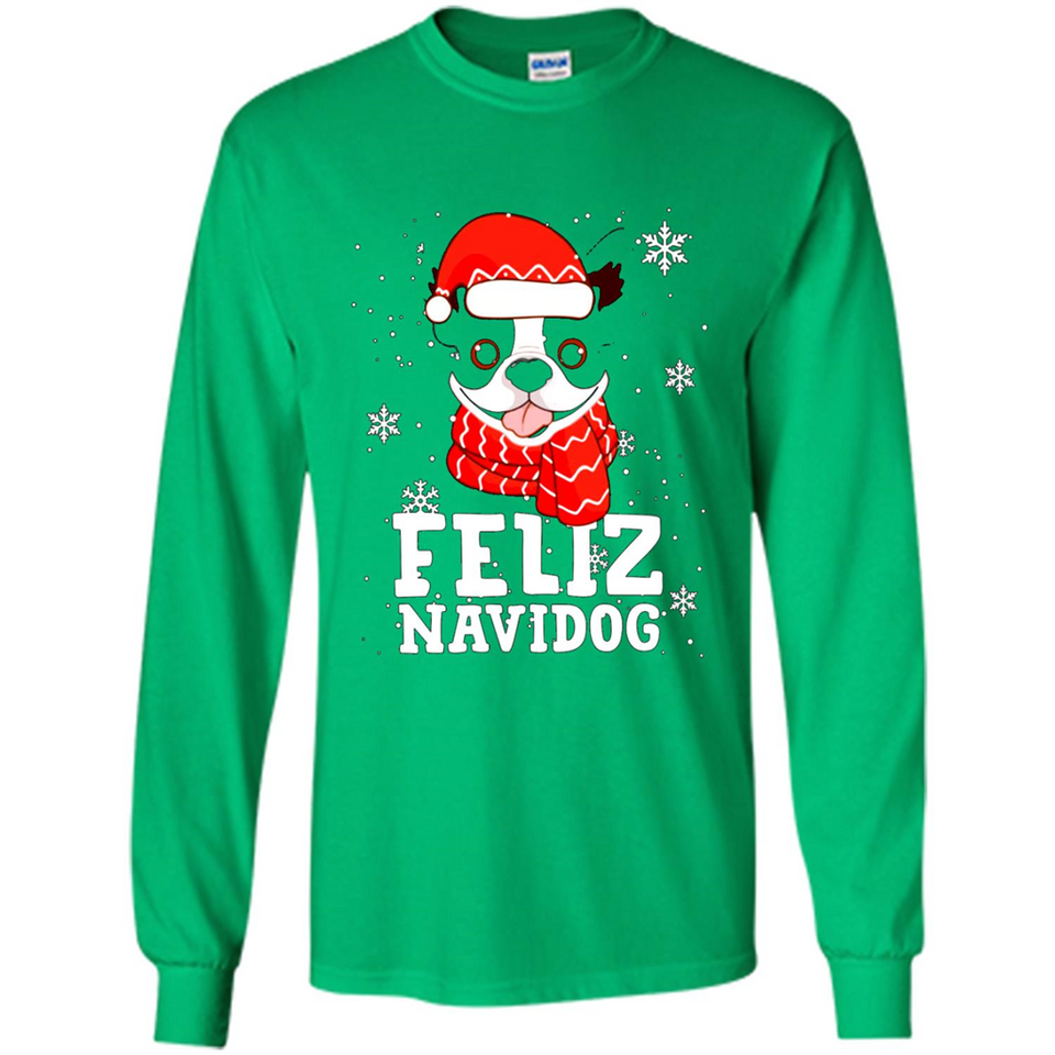 Feliz Navidog Boston Terrier Dog Ugly Xmas Sweater PING PONG