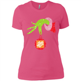 Grinch hand holding Logo HomeDepot Glitter Christmas - Ladies' Boyfriend T-Shirt