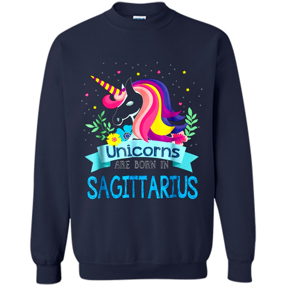Unicorns are born in Sagittarius Birthday Rainbow Custom Ultra Cotton