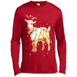 Christmas Lights Goat Wearing Santa Hat Funny Xmas - Canvas Long Sleeve T-Shirt