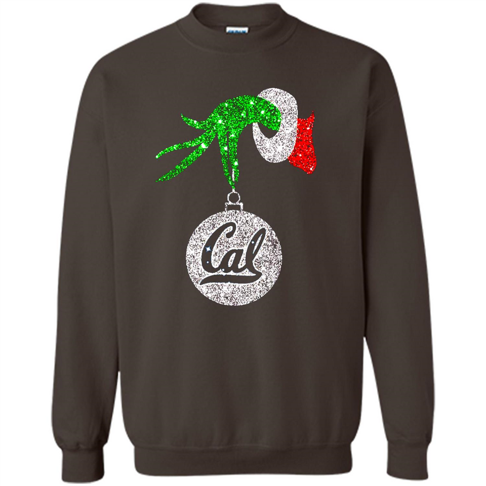 Amazing California Golden Bears Glitter Grinch Monogram Ornament Christmas Gift - Sweatshirt