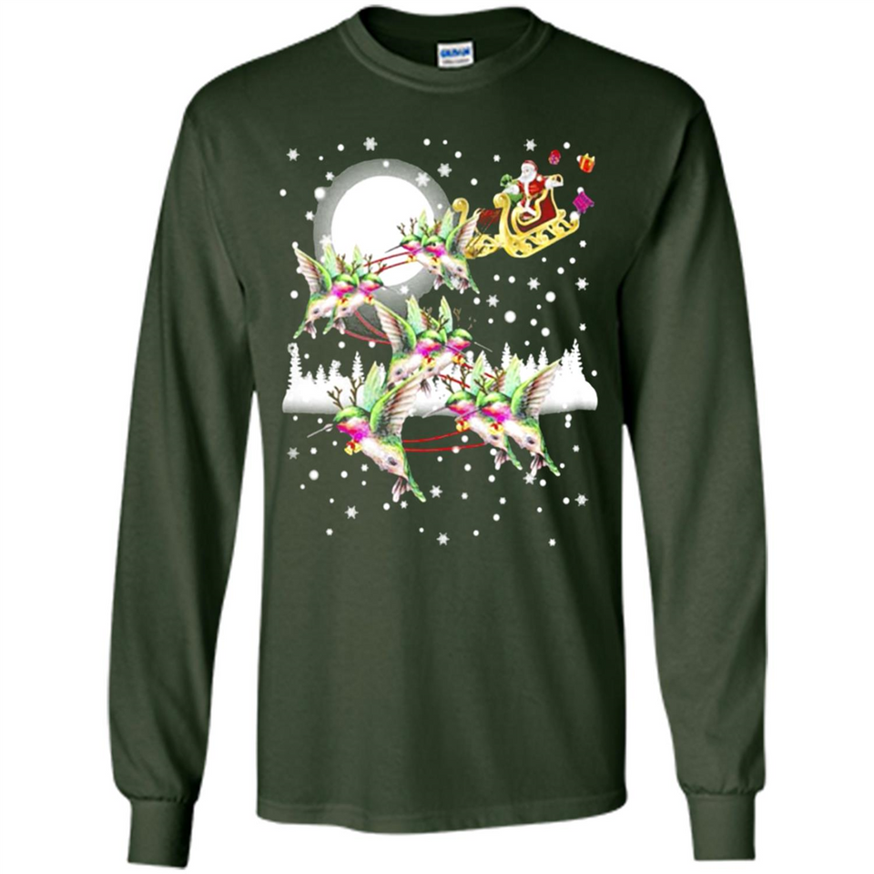 Hummingbird Santa Sleigh - Long Sleeve T-Shirt