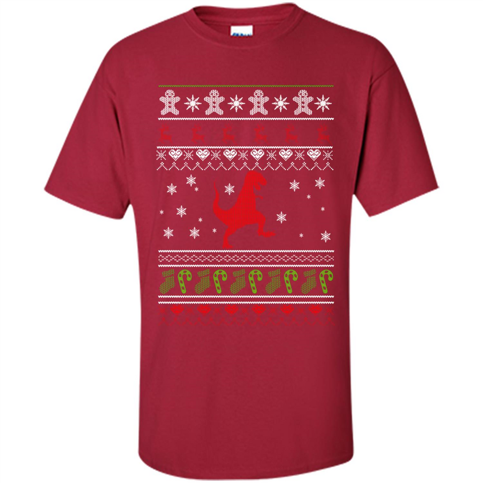 Dinosaur and Santa Ugly Christmas Sweater - Shirt