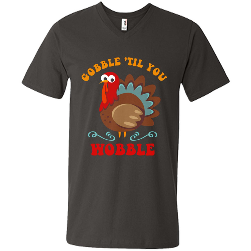 Thanksgiving Gobble Wobble Turkey - Men's V-Neck