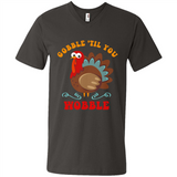 Thanksgiving Gobble Wobble Turkey - Men's V-Neck