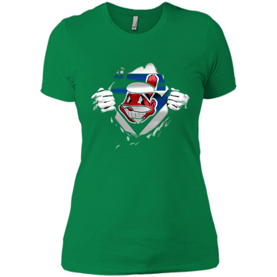 Cleveland Indians And Superman Fans - Ladies' Boyfriend T-Shirt