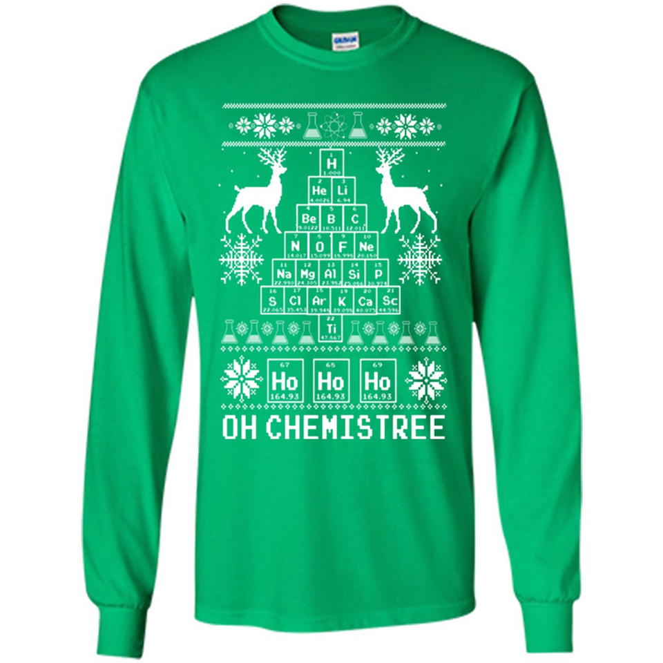 Oh Chemistry Tree Ugly Christmas Sweater - Long Sleeve T-Shirt