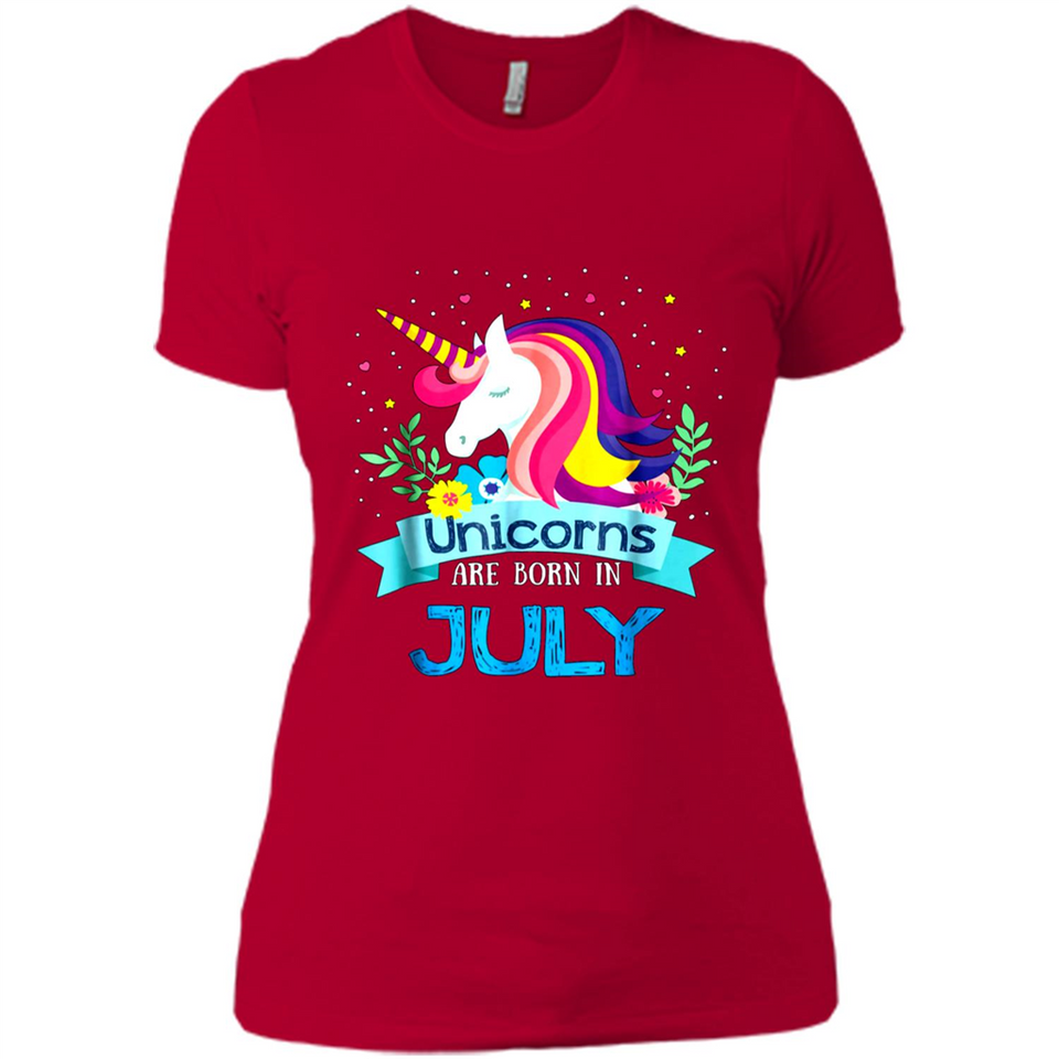 Unicorns are born in July Birthday Rainbow Gift Ladies Custom
