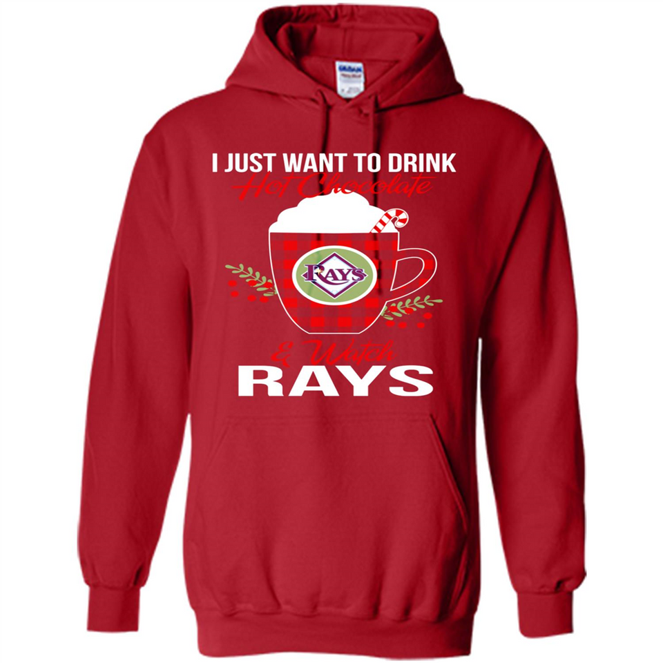 I Just Want To Drink Hot Chocolate & Watch Tampa Bay Rays Ugly Christmas Sweater PINGPONG