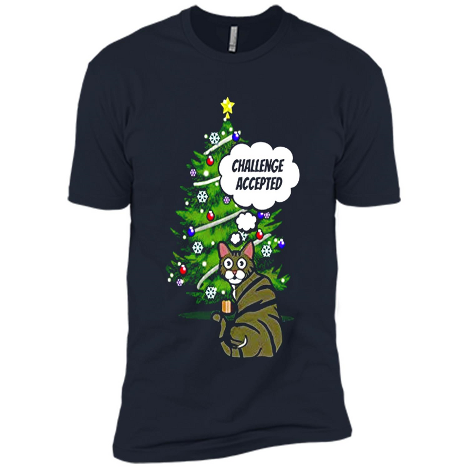 Christmas Tree Cat Long Sleeve Christmas Shirt for Cat Lover - Premium Short Sleeve T-Shirt