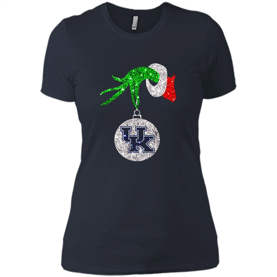 Amazing shirt Kentucky Wildcats Glitter Grinch Monogram Ornament Christmas Gift - Ladies' Boyfriend T-Shirt