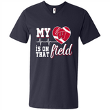Wisconsin Badgers Football My Heart is on that Field - Men's V-Neck