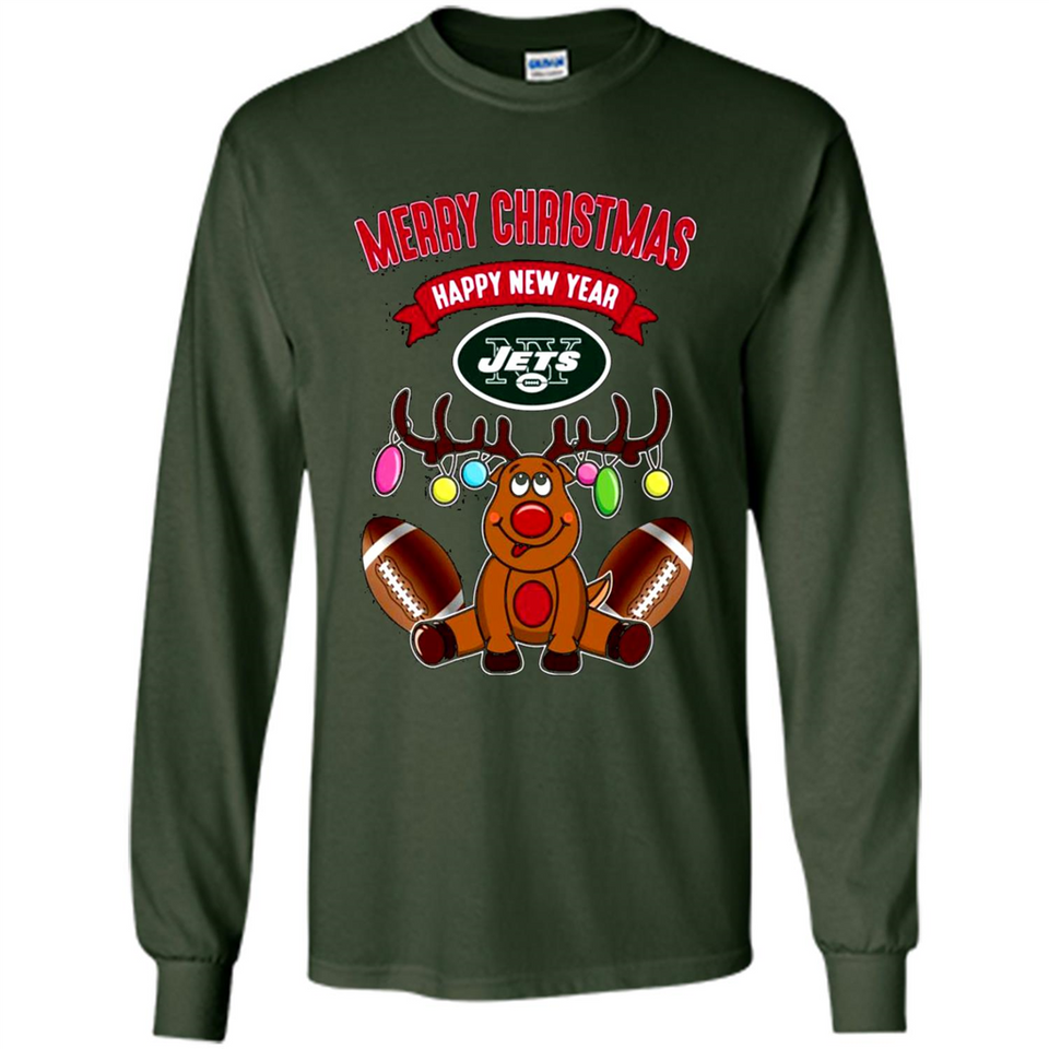 New York Jets NFL Reindeer Funny Merry Christmas And Happy New Year