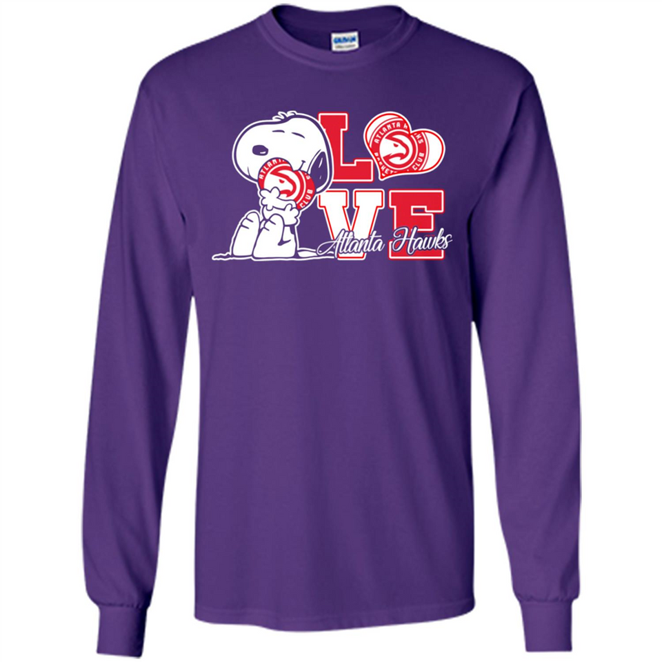 Snoopy loves NBA Atlanta Hawks - Long Sleeve T-Shirt