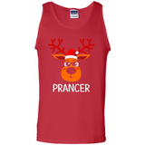 Prancer Reindeer Santa Claus Funny Xmas Holiday T-Shirt - Tank Top