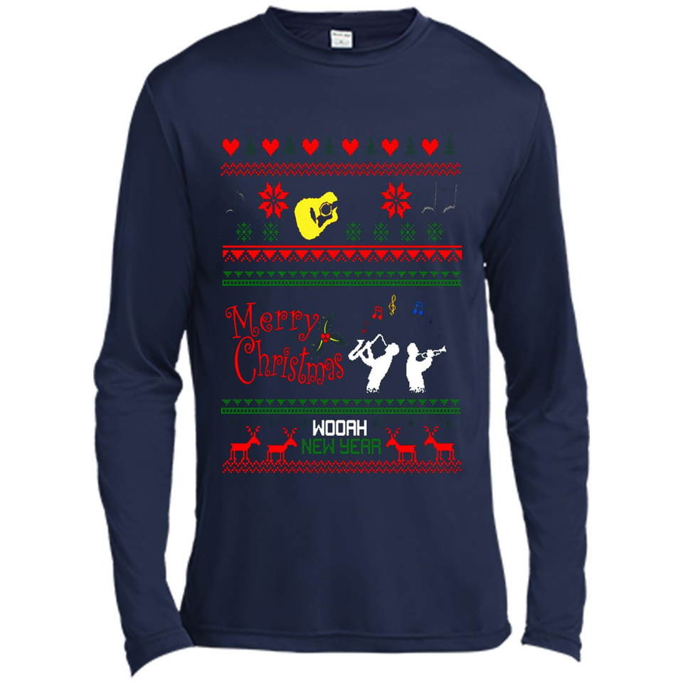 Music Ugly Christmas SweatShirt - Canvas Long Sleeve T-Shirt