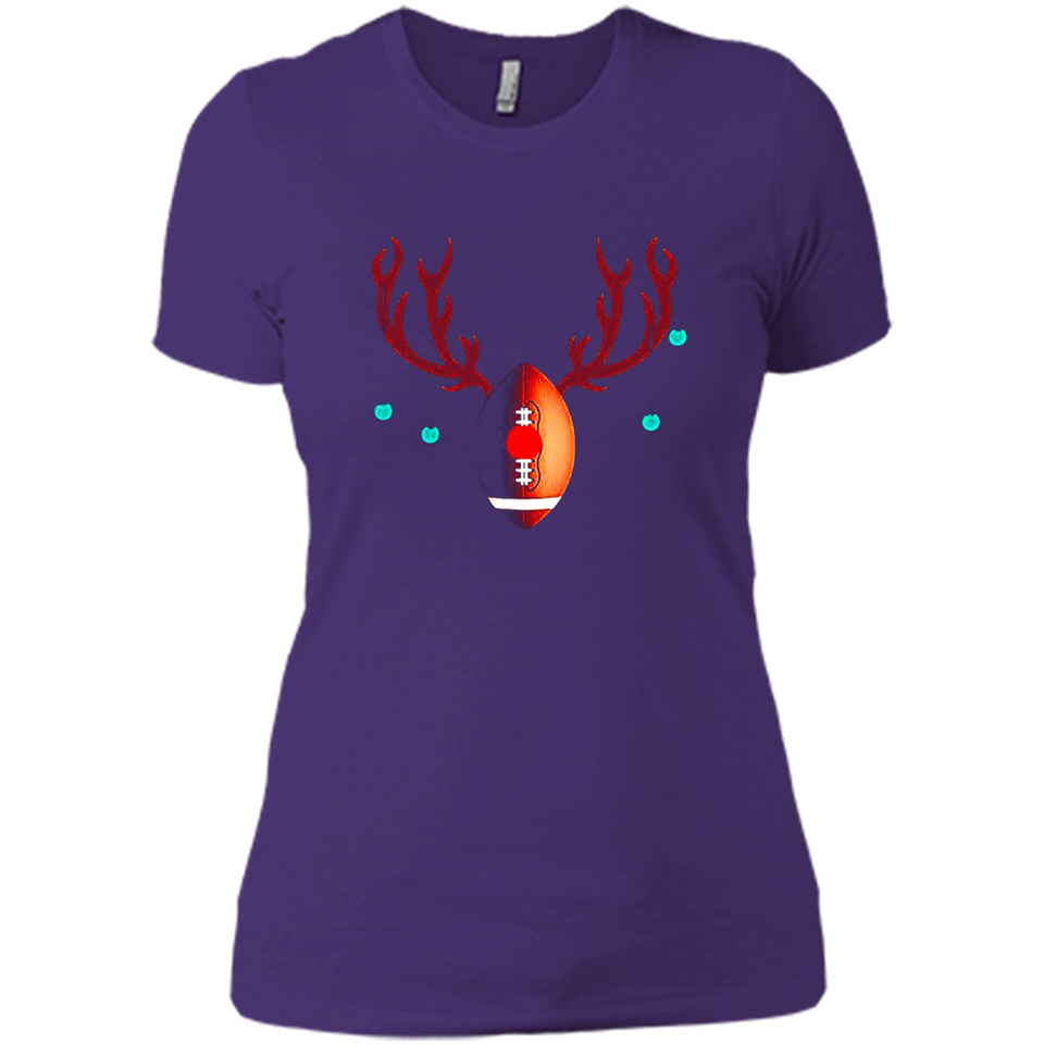 Football Christmas Shirt Reindeer Christmas Football Funny - Ladies' Boyfriend T-Shirt
