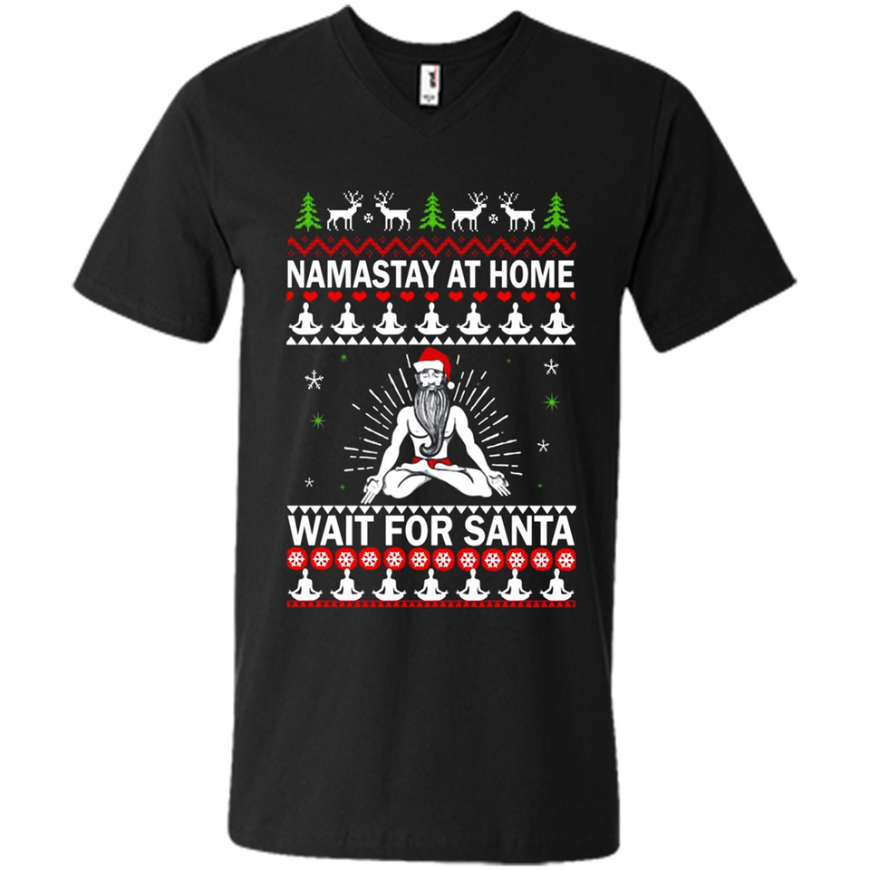 Namastay at home and wait for Santa Christmas - Men's V-Neck