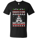 Namastay at home and wait for Santa Christmas - Men's V-Neck
