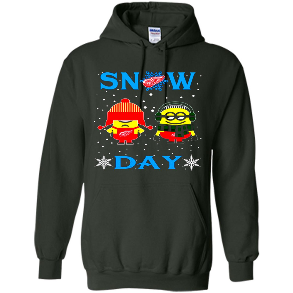 Snow Day Shirt For Detroit Red Wings Vs Minion Fans pingpong