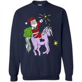 Distressed Retro Santa Riding Unicorn - Sweatshirt