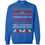 Funny Farmers Gift Ugly Santa Claus Horsepower - Sweatshirt