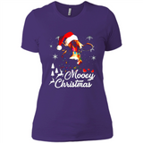 Mooey Christmas Cow Santa Christmas Lover Lights Sweatshirt - Ladies' Boyfriend T-Shirt