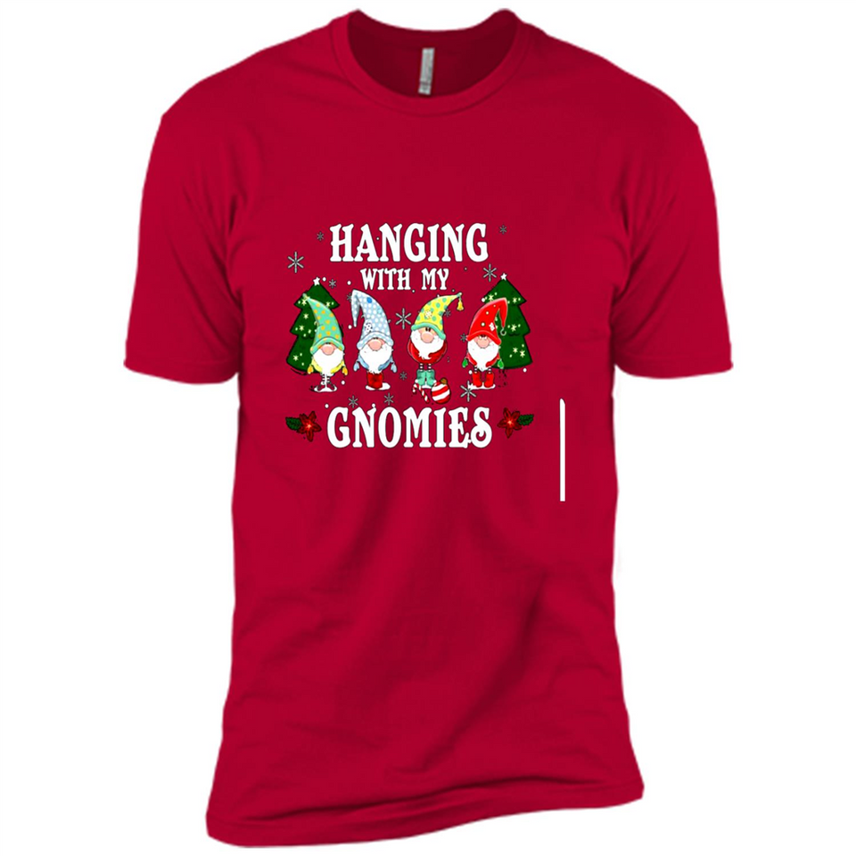 Christmas Garden Gnome Hanging With My Gnomies - Premium Short Sleeve T-Shirt