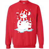 Cute Snowman drink Red Wine Christmas T-Shirt - Sweatshirt