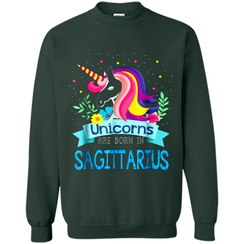 Unicorns are born in Sagittarius Birthday Rainbow Custom Ultra Cotton