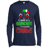 Drink Up Grinches It_s Fucking Christmas Funny Sweatshirt - Canvas Long Sleeve T-Shirt
