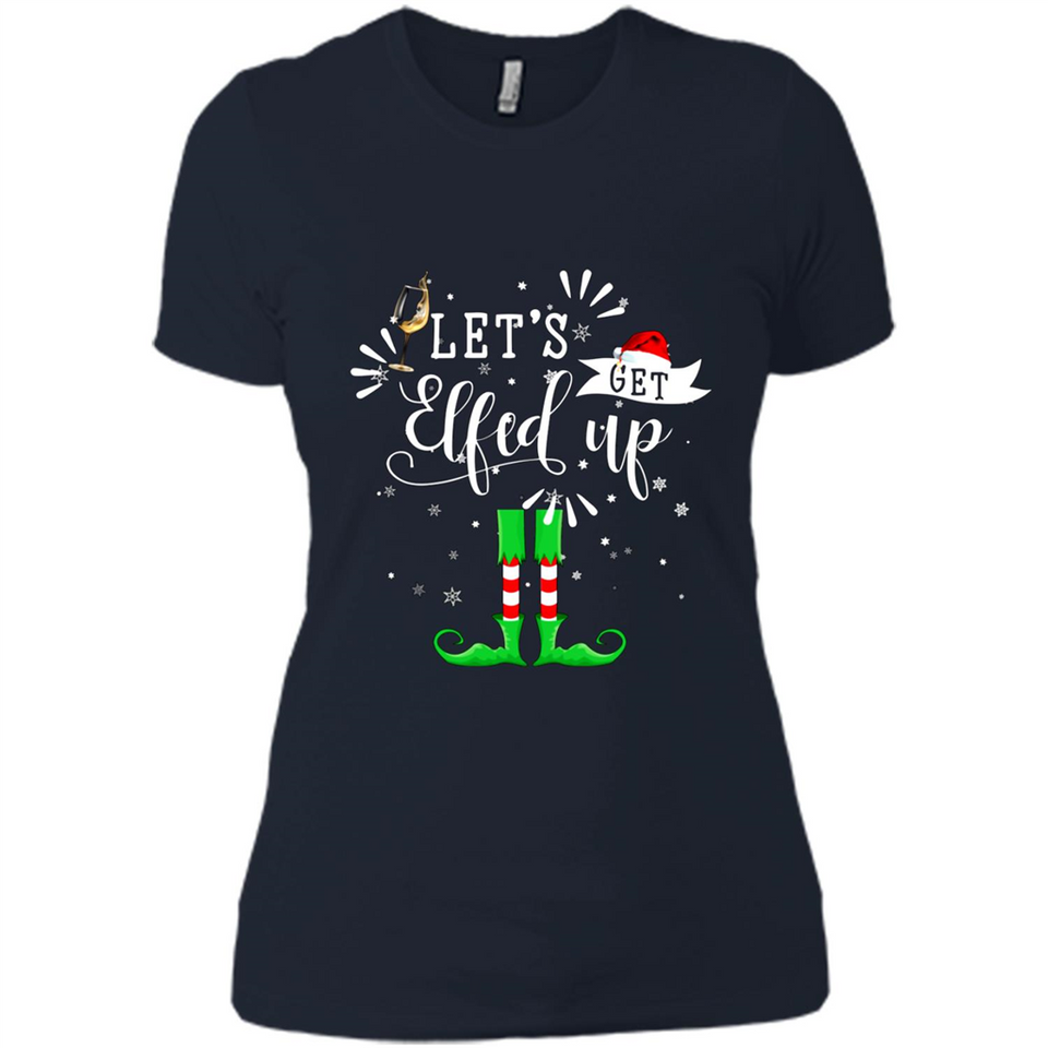Let's Get Elfed Up Funny Drinking Wine Christmas Elf PINGPONG