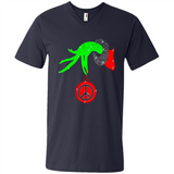 Christmas The Grinch Hand Holding Hippie Ornament - Men's V-Neck
