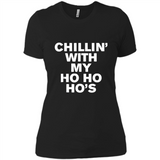 Chillin With My Ho Ho Ho's Funny Christmas - Ladies' Boyfriend T-Shirt
