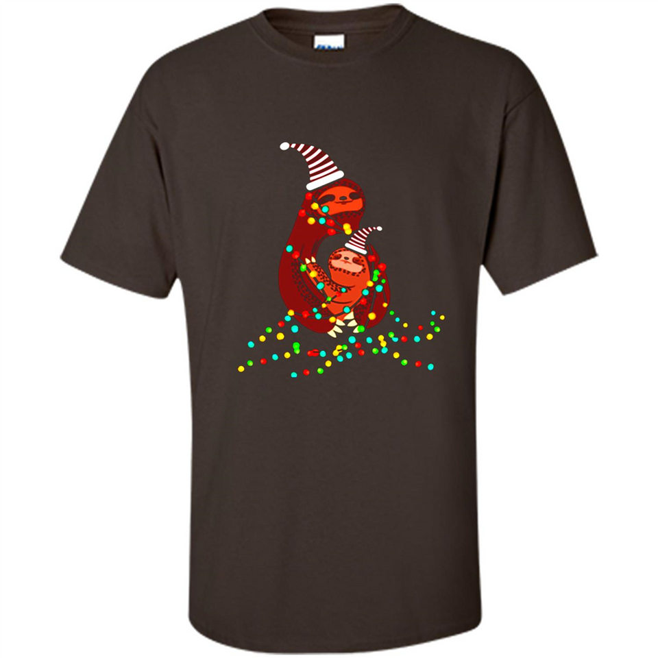 Christmas Lights Sloth Long Sleeve Santa Sloth - Shirt