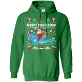 Ugly Christmas Santa Riding Dolphin - Hoodie