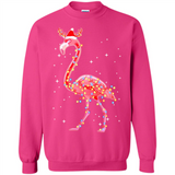Christmas Lights Flamingo Wearing Santa Hat Funny Xmas - Sweatshirt