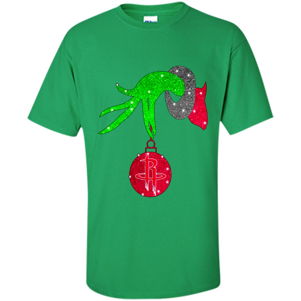 GRINCH HAND HOLDING HOUSTON ROCKETS GLITTER CHRISTMAS PINGPONG