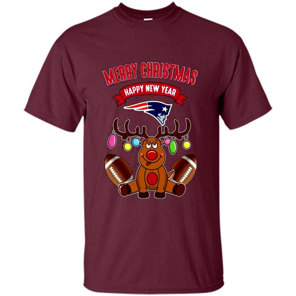 New England Patriots NFL Reindeer Funny Merry Christmas And Happy New Year