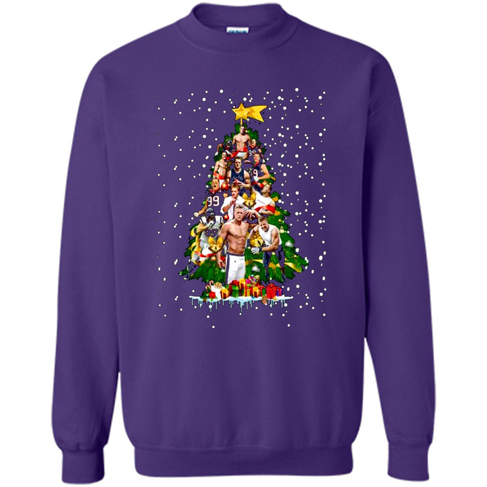 J.J. Watt Christmas Tree ugly sweater PINGPONG