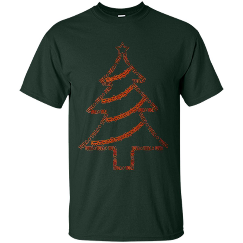 Tuba Text Christmas Tree Musical Instrument Holiday Shirt