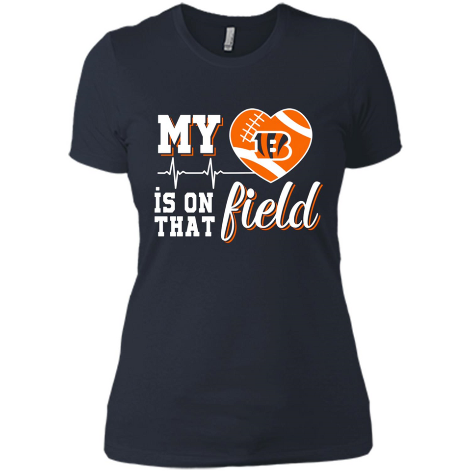 Cincinnati Bengals Football My Heart is on that Field - Ladies' Boyfriend T-Shirt