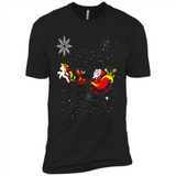 Christmas Unicorn Rudolph and Santa - Premium Short Sleeve T-Shirt