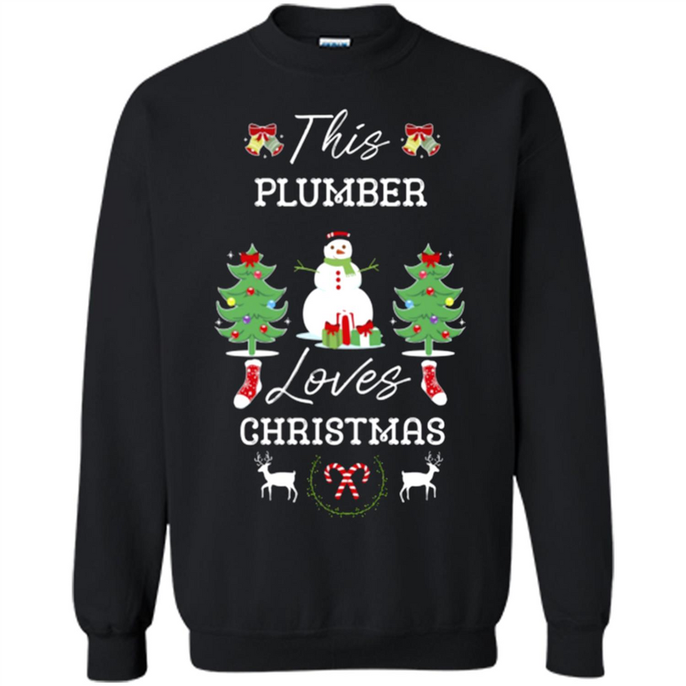 This Plumber Loves Christmas Tree Shirt with Snowman