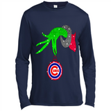 GRINCH HAND HOLDING CHICAGO CUBS GLITTER CHRISTMAS PINGPONG