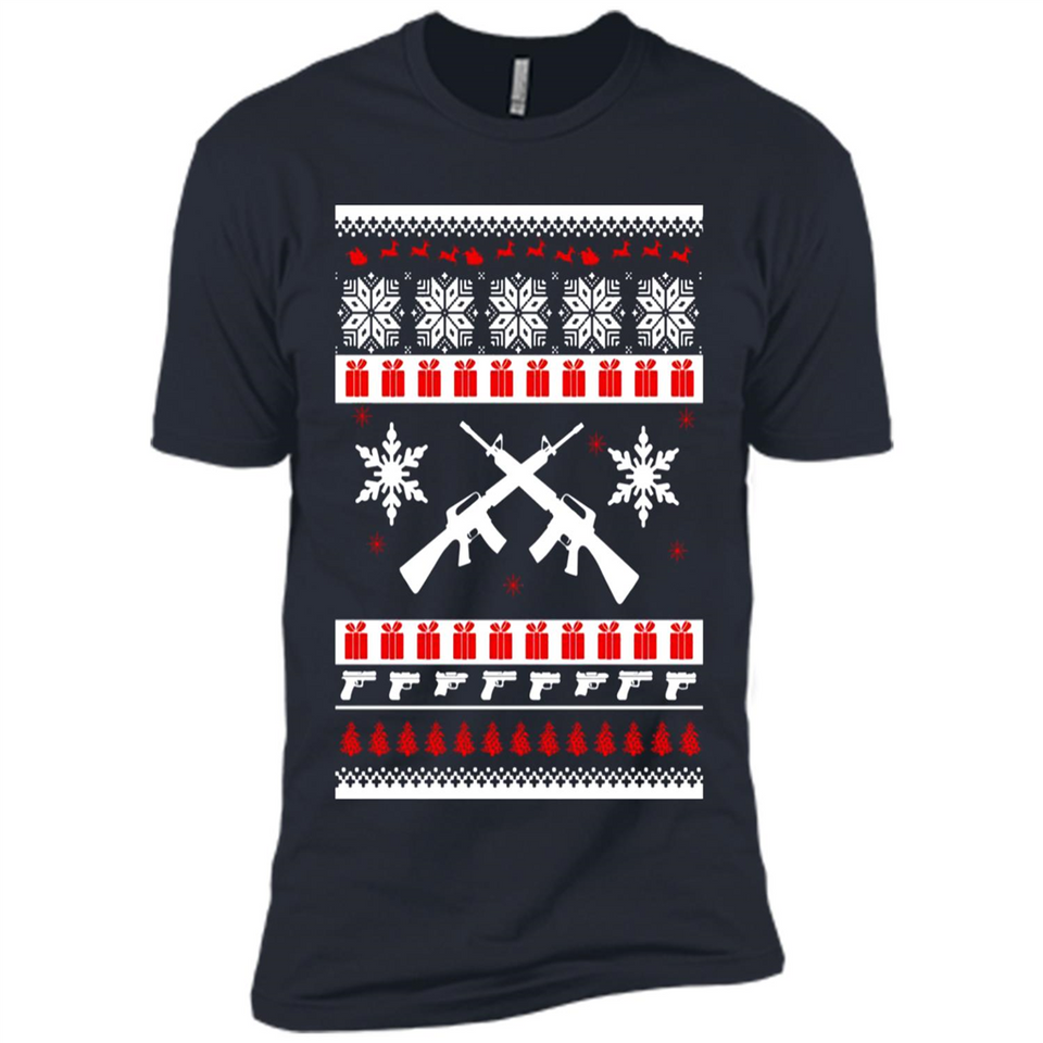 Rifle I Want Rifle Guns For Christmas ugly - Premium Short Sleeve T-Shirt