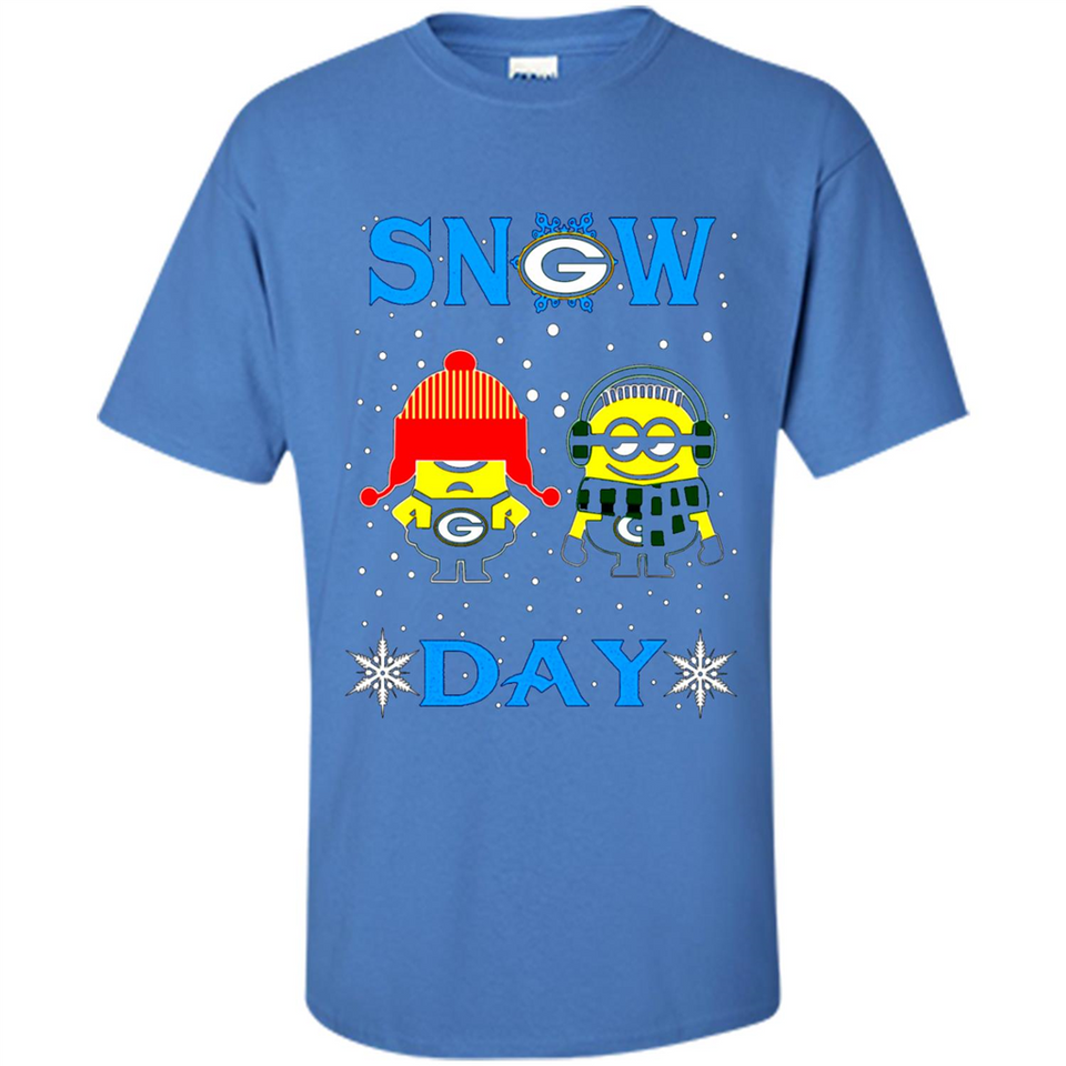 Snow Day Shirt For Green Bay Packers Vs Minion Fans pingpong