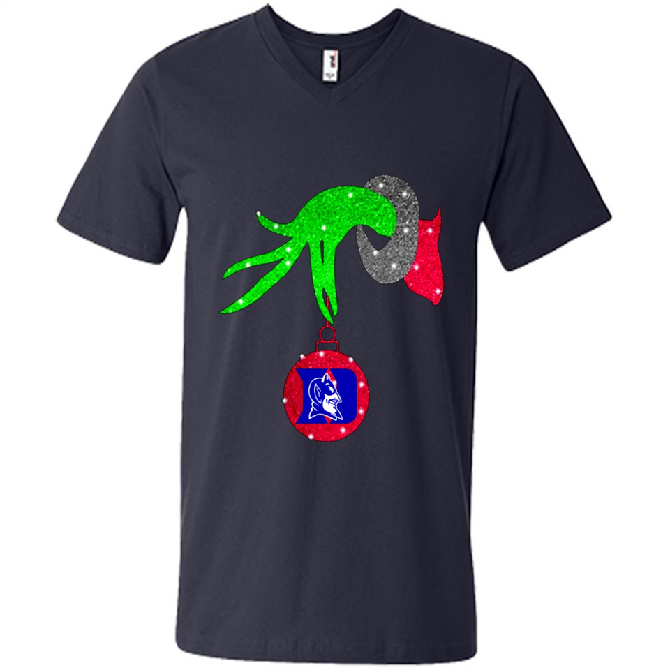 GRINCH HAND HOLDING DUKE BLUE DEVILS GLITTER CHRISTMAS PINGPONG