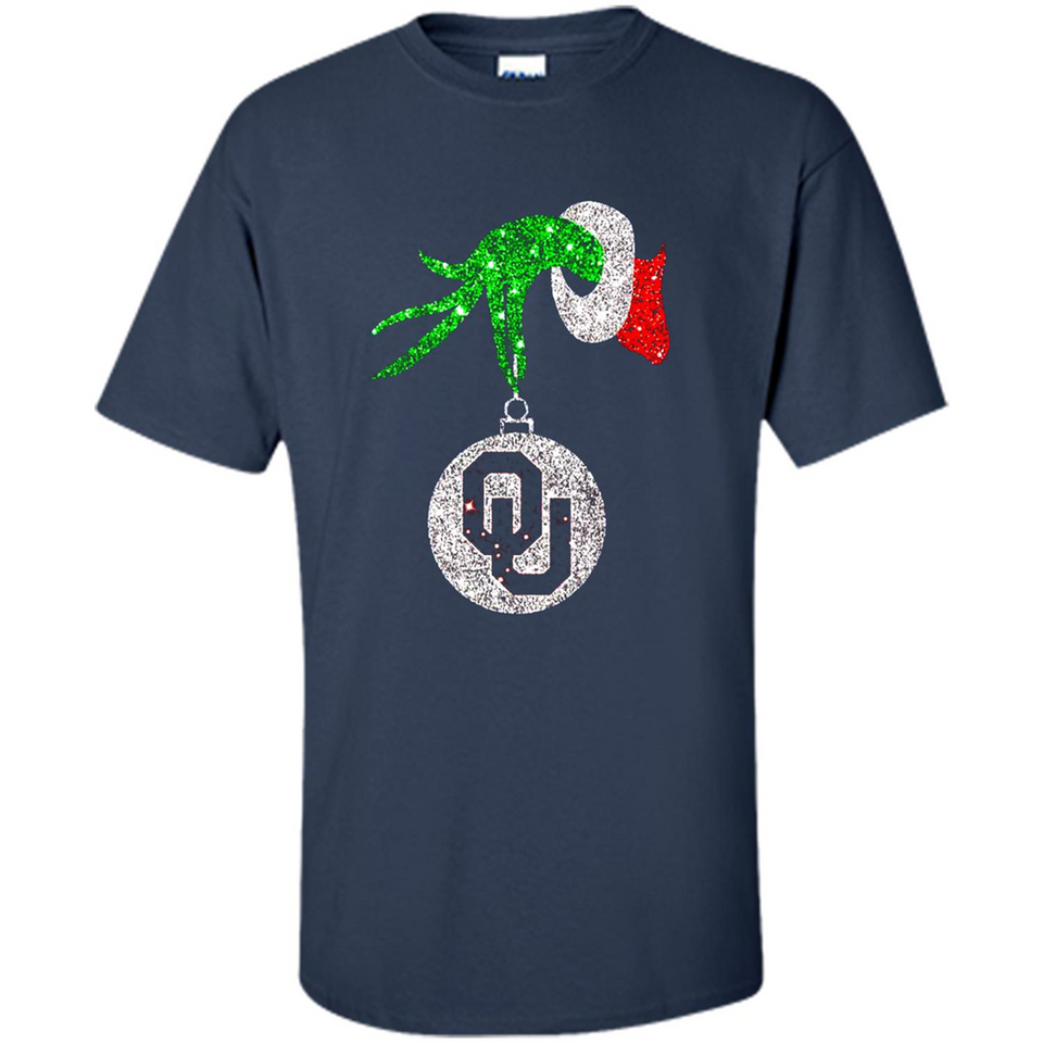 Amazing tee Oklahoma Sooners Glitter Grinch Monogram Ornament Christmas Gift - Shirt