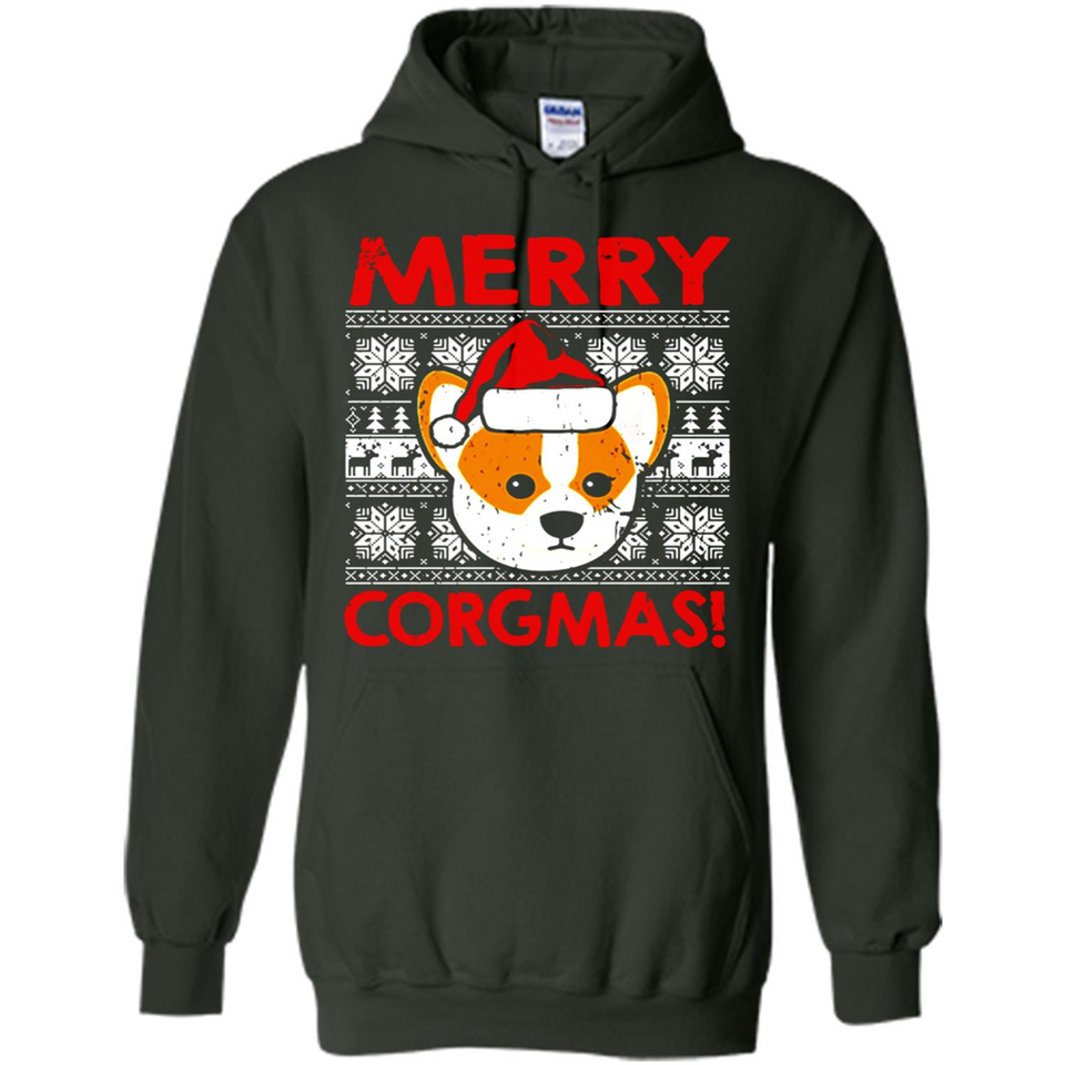 Funny Christmas Santa Corgi Dog Merry Corgmas - Hoodie